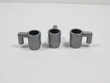 LEGO Lot of 3 Flat Silver Coffee Cups Accessory Minifig S4