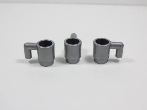 LEGO Lot of 3 Flat Silver Coffee Cups Accessory Minifig S4