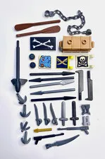 LEGO Pirates Accessories Bulk Lot Flags Weapons Oars Chain Treasure Chest 10+