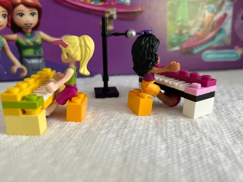 Set of 2 lego Friends Piano Keyboard and Microphone with Stand custom