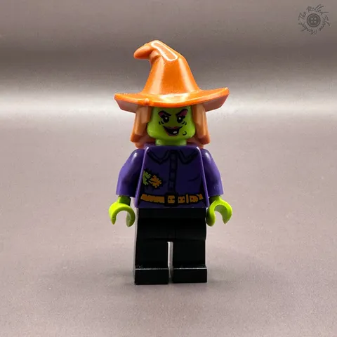 LEGO Minifigure Wacky Witch hol173 Halloween Orange Hat Green Skin 853607