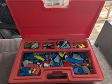 Vintage Lego Sets, Two Vintage Cases, With Printed Faces, Bodies, Legs, Weapons