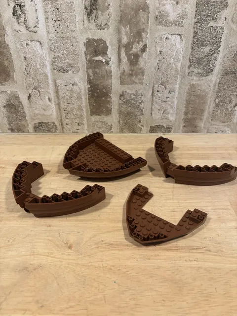 ⭐️Set Of 4 Lego Medium Nougat Boat Hulls Brick⭐️Lego Boat Parts⭐️