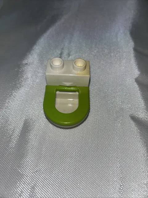 Lego Duplo White & Light Lime Green Bathroom Toilet For House Bath Room