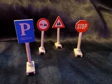 LOT of (4) Lego Vintage Town Street Signs