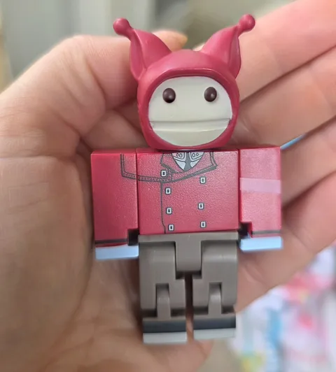 LEGO Roblox Minifigure Red Hood Antennae Helmet Gray Legs Die Soft 