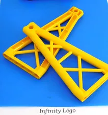 2 LEGO Yellow Support 1 x 6 x 10 Girder Triangular (64449 76134) - 2 Pieces