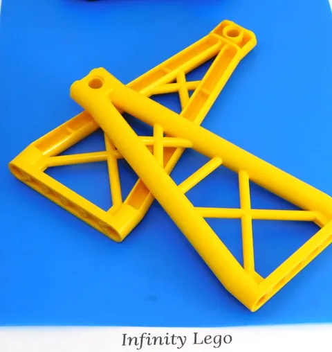 2 LEGO Yellow Support 1 x 6 x 10 Girder Triangular (64449 76134) - 2 Pieces
