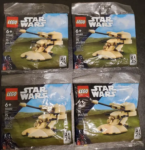 LOT of (4) Lego 30680 Star Wars AAT Armored Assault Tank 75 Pieces - NEW SEALED