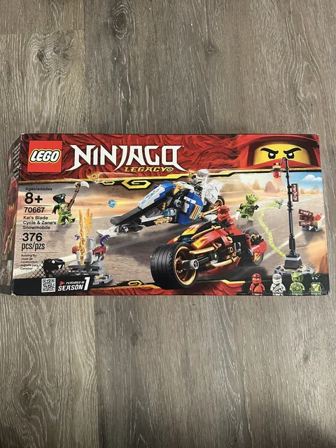 Lego Ninjago: Kai’s Blade Cycle & Zane’s Snowmobile, 70667, 100% Complete w/Manu