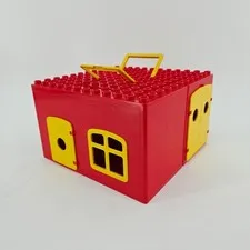 LEGO Duplo Red Yellow Folding Play House Carry Case Storage Box 1026 Vintage