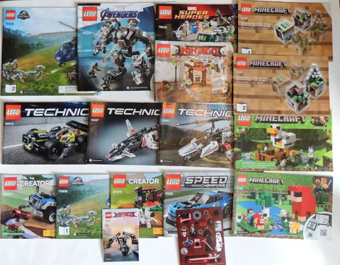 LEGO  Instruction Manuals Lot of 16 Minecraft Technic Marvel Ninjago Mixed Lot