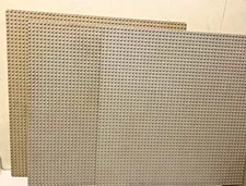 Lot of 3 Large Damaged LEGO Plates Flat Base Used Grey Yellowed 48X48