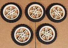 Lot of 5 LEGO Mindstorm Technic Wheels Tires Motorcycle