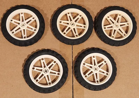 Lot of 5 LEGO Mindstorm Technic Wheels Tires Motorcycle