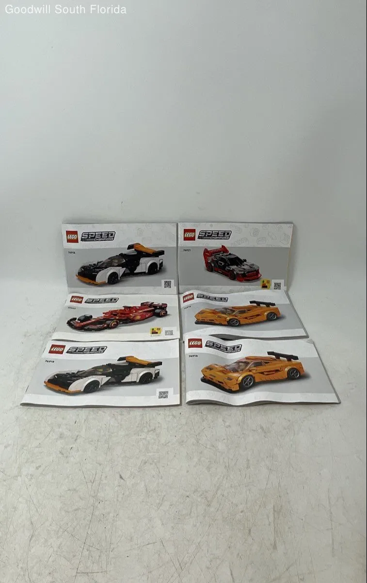 Lot Of 6 Pcs Assorted Lego Speed Mixed Variety Instruction Manuals For Age 3+