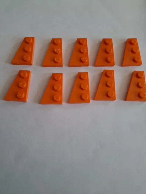 No 380.    10x Lego Wedge Plate 43723 Left. 2x3 Orange