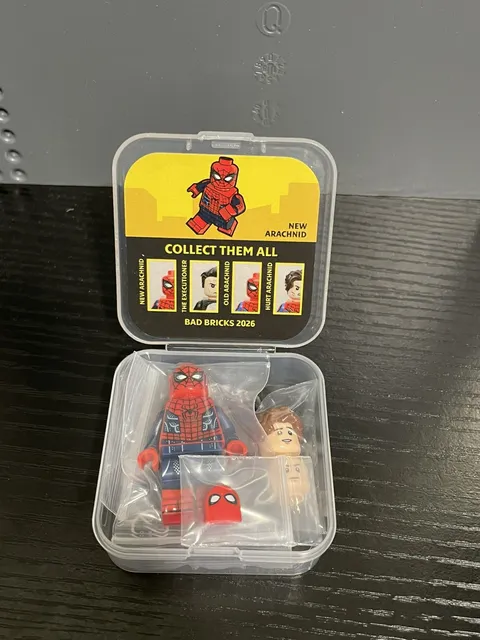 LEGO Marvel Bad Brick Custom New Arachnid Spider-Man Minifigure NEW Metallic