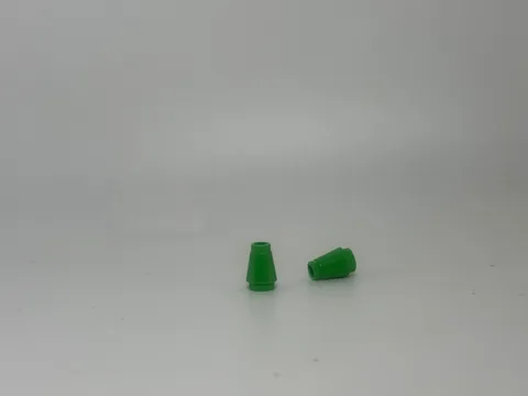 Lego-Cone 1 x 1 with Top Groove 4589b GREEN qty 2