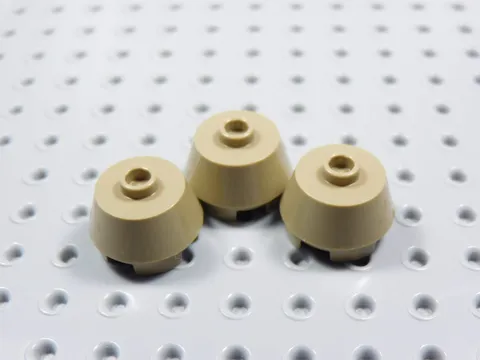 LEGO Lot of 3 Dark Tan Round 2x2 Domes Bricks w/ Stud on Top BN