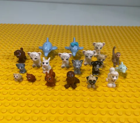 LEGO Friends Animal Figures Bulk Lot of 20 - Dolphins, Cats, Monkey + More!