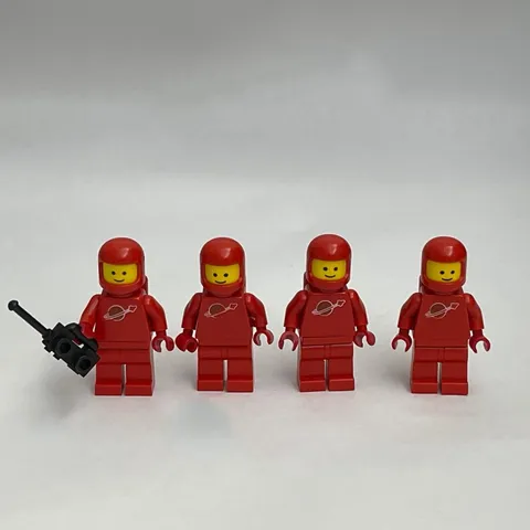Vintage Lego Red Minifigs Figures Replacement Parts Pieces Lot of 4