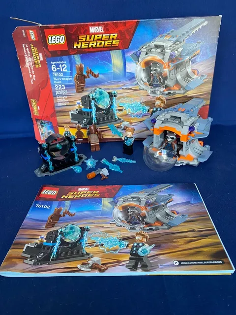 LEGO Marvel 76102 Thor's Weapon Quest With Box & Manual - Missing 1 Power Burst