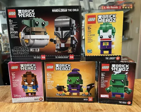 New LEGO BrickHeadz Set Lot 41588 Joker 75317 Star Wars 41592 Hulk 41596 Beast +