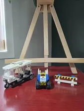 LEGO Police ATV w/ Airport Baggage Cart Golf Cart & Barrier Vehicle Lot