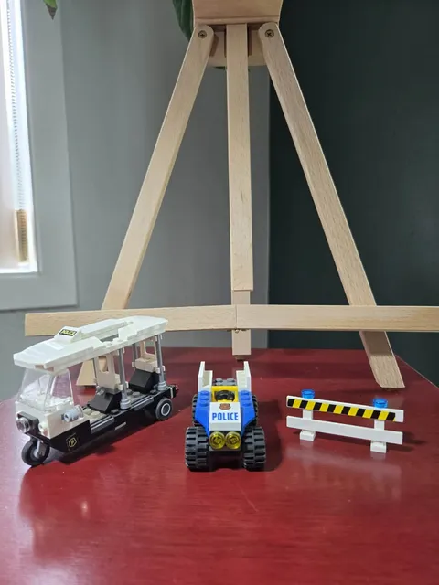 LEGO Police ATV w/ Airport Baggage Cart Golf Cart & Barrier Vehicle Lot