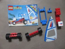 Vintage Lego 6534 Beach Bandit Parts Buggy Spring Axle, Windsurfing Sail