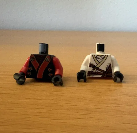 LEGO Minifigure Torso Parts Lot 2 Printed w/ Arms & Hands Red Black White