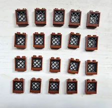 Lego 20 Pc Lot  Reddish Brown Window w/Black Lattice 1x2x2 Harry Potter~Castle