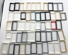 LEGO Bulk lot 50 Doors Windows FRAMES ONLY NO GLASS city town black gray  white