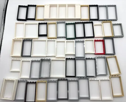 LEGO Bulk lot 50 Doors Windows FRAMES ONLY NO GLASS city town black gray  white