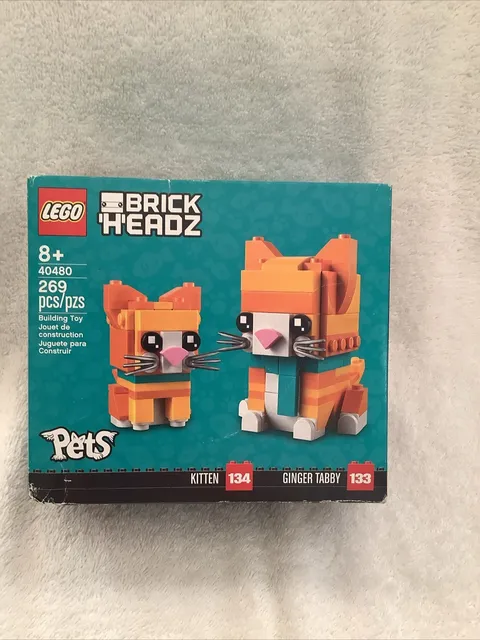 LEGO 40480 Ginger Tabby Cat 133 Kitten 134 BRICKHEADZ PETS BRAND NEW SEALED