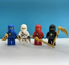 LEGO Ninjago Lot 4 THE GOLDEN WEAPONS minifigures KAI, Jay, ZANE, Cole Season 1