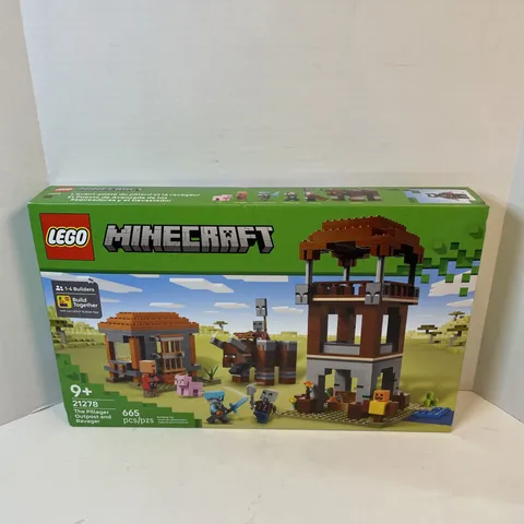 LEGO Building Kit 665pc Green Minecraft The Pillager Outpost 21278