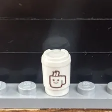 LEGO - Minifig, Utensil Coffee Cup / Starbucks Style - White