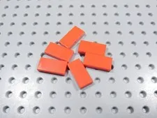 LEGO Lot of 6 Red 1x2 Smooth Tiles Plates BD
