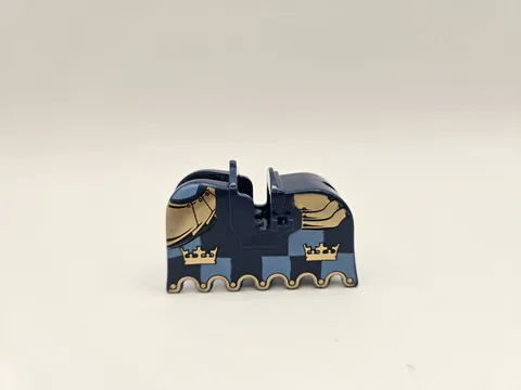 LEGO Horse Barding, Ruffled Edge Gold Crowns Gold Plate Armor Pattern 2490pb07