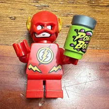 LEGO The Flash Minifigure with Red Helmet & Green Can Accessory