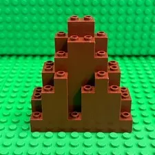 LEGO 6083 Brown LURP Rock Panel 3x8x7 Triangular Castle Mountain