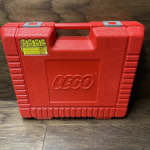Vintage LEGO 1985 Red Plastic Storage Carrying Case Box Bin Made In USA Tote 
