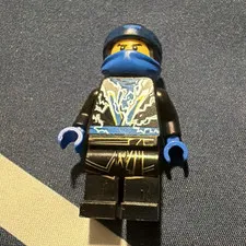 LEGO Minifigure Blue Ninja Figure Black Outfit Plastic Character