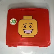 Lego Red Project Case Minifigure Storage Case Head Cheese Smile Face