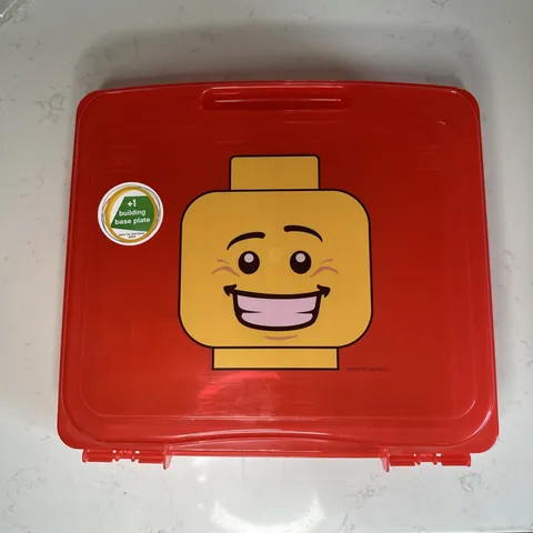Lego Red Project Case Minifigure Storage Case Head Cheese Smile Face