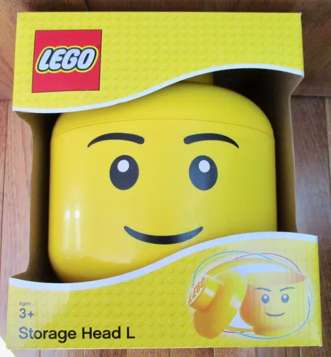 LARGE  LEGO  BOY  HEAD STORAGE  CONTAINER    (U4L)