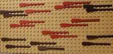Lego mini figure 20 pc. lot boat paddle canoe oars 87585 brown red (10 pairs)
