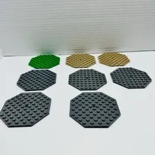 LEGO 10x10 Octagonal Building Baseplates Set of 8 Multicolor